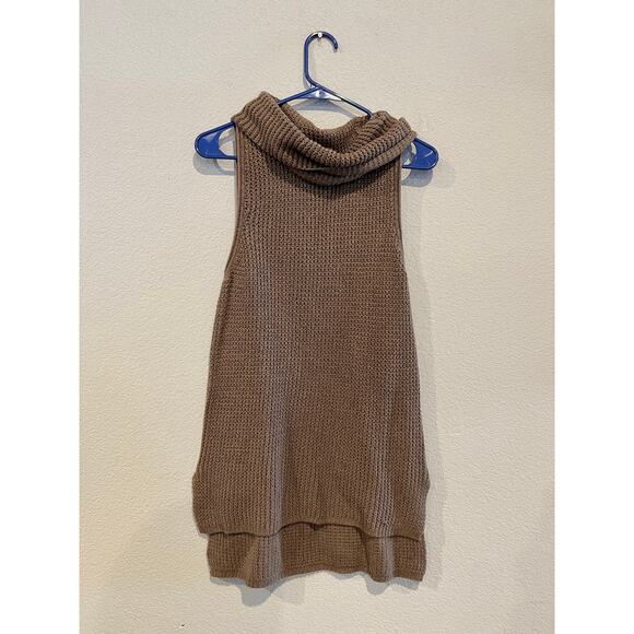 Cozy-Chic Brown Sleeveless Cowl Neck Sweater‎ Dress - Picture 1 of 4